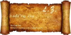 Leány Zia névjegykártya