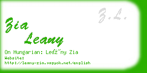 zia leany business card